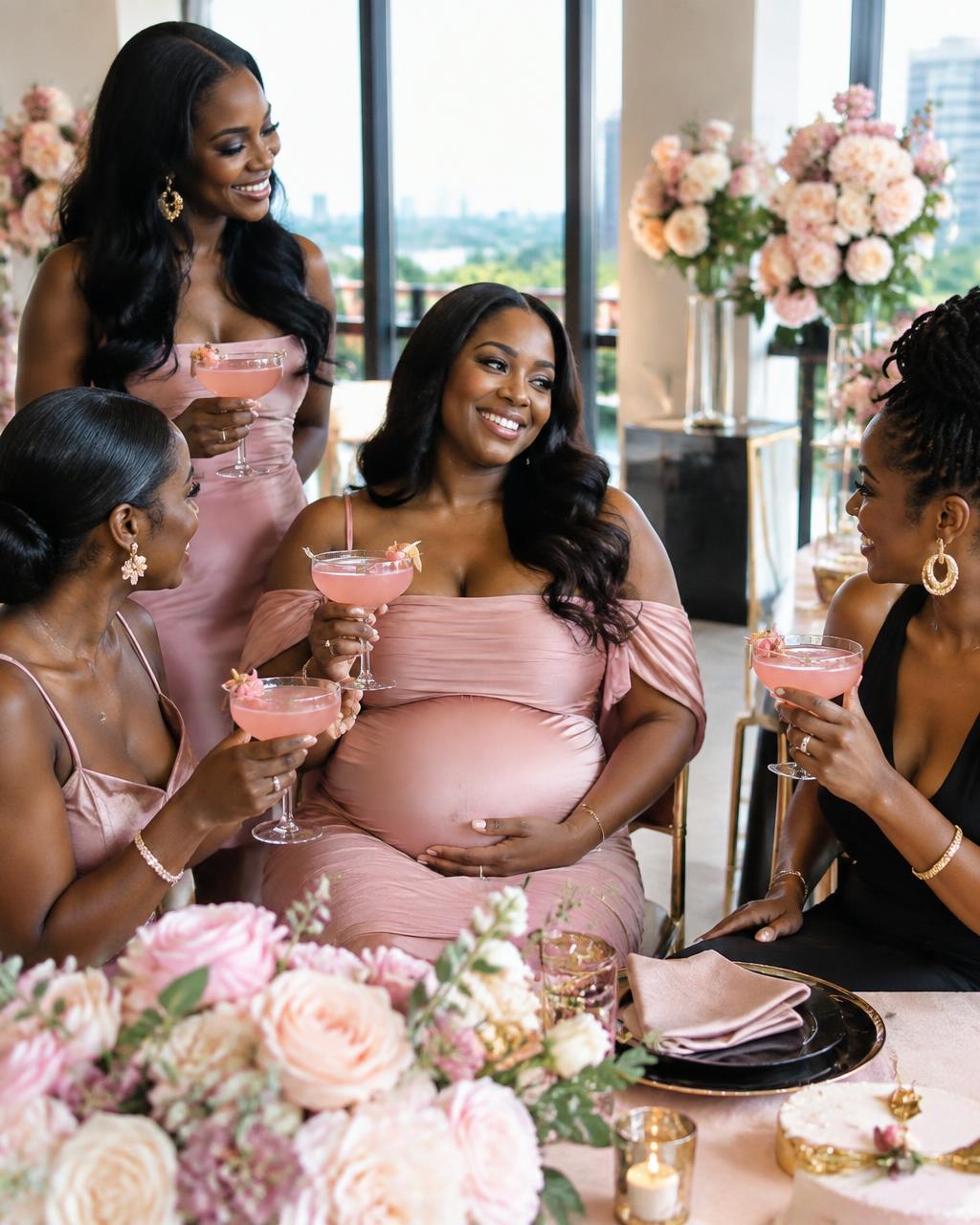 Baby Showers celebration with elegant cocktails